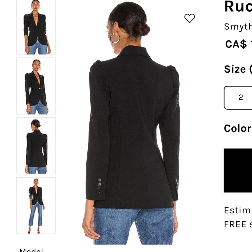 ❌SOLD❌NWT - Smythe - Rusched Blazer Size 8 - Picture 4 of 11